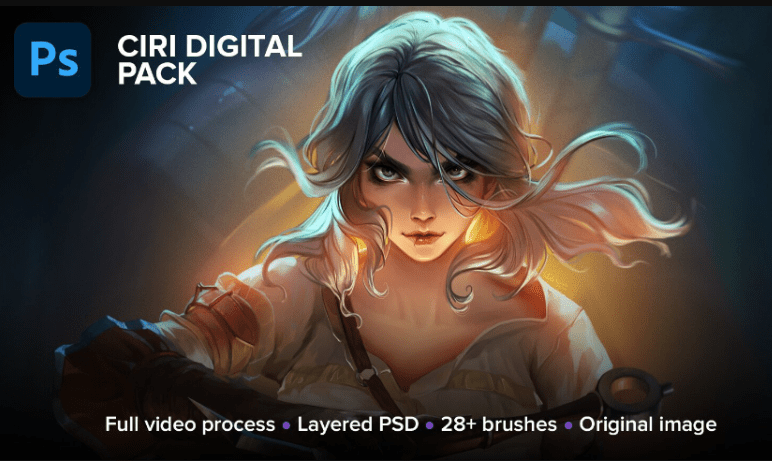 Artstation – Ciri Digital Package. Full process