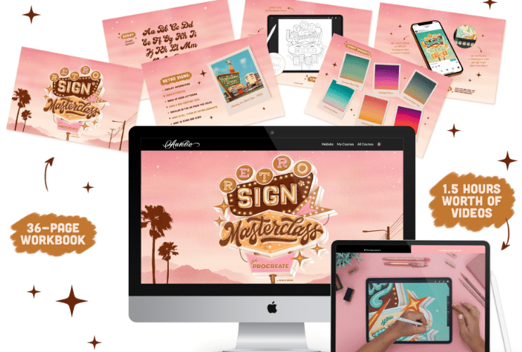 Aurelie Maron – Retro Sign Masterclass for Procreate